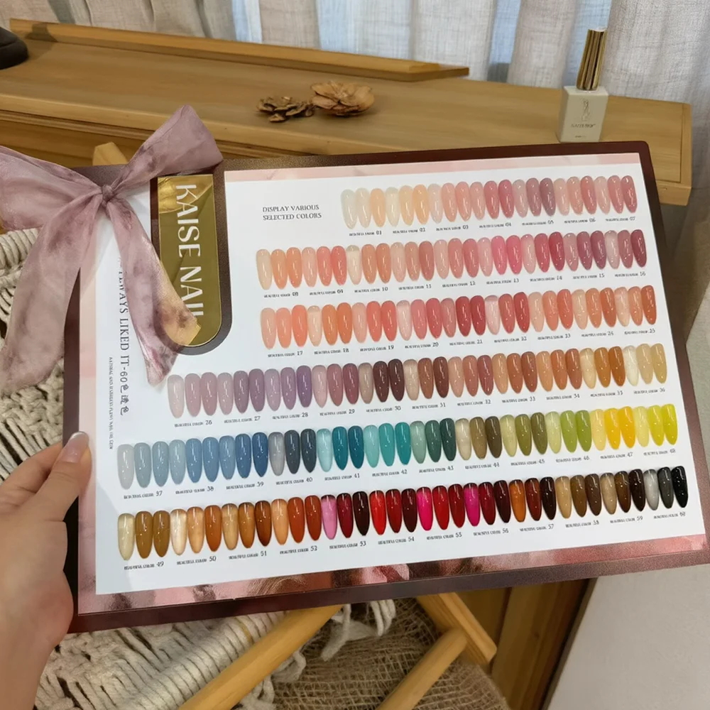 60 Colors Korean Style Jelly Gel Nail Polish Set With Color Chart For Nail Salon Transparent Soak Off Long Lasting UV LED Gel