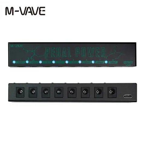 M-vave 기타 이펙트 페달 전원 공급 장치 8개의 절연 DC 출력/9V 보호용 5V USB 출력 기타 액세서리