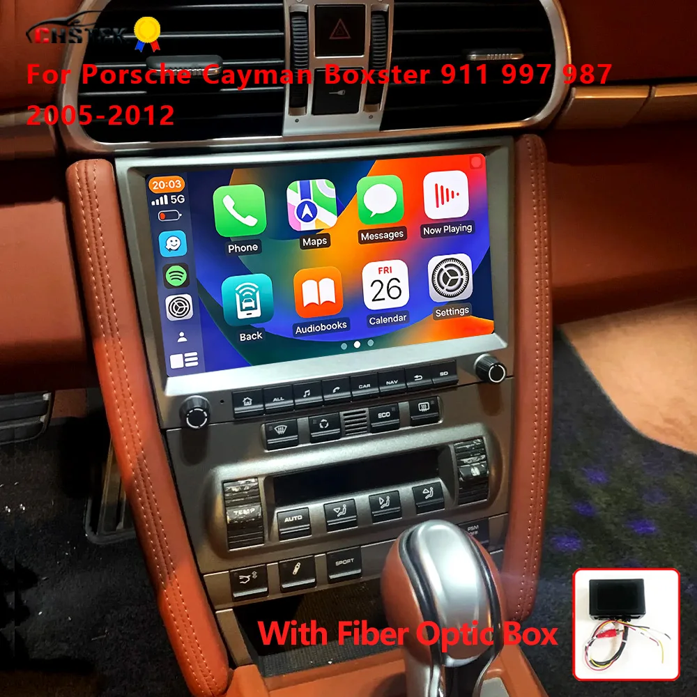 CHSTEK For Porsche 911 997 987 Cayman Boxster Car Radio Carplay Android 14 Navigation WIFI 4G RDS FM Multimedia Player Autoradio