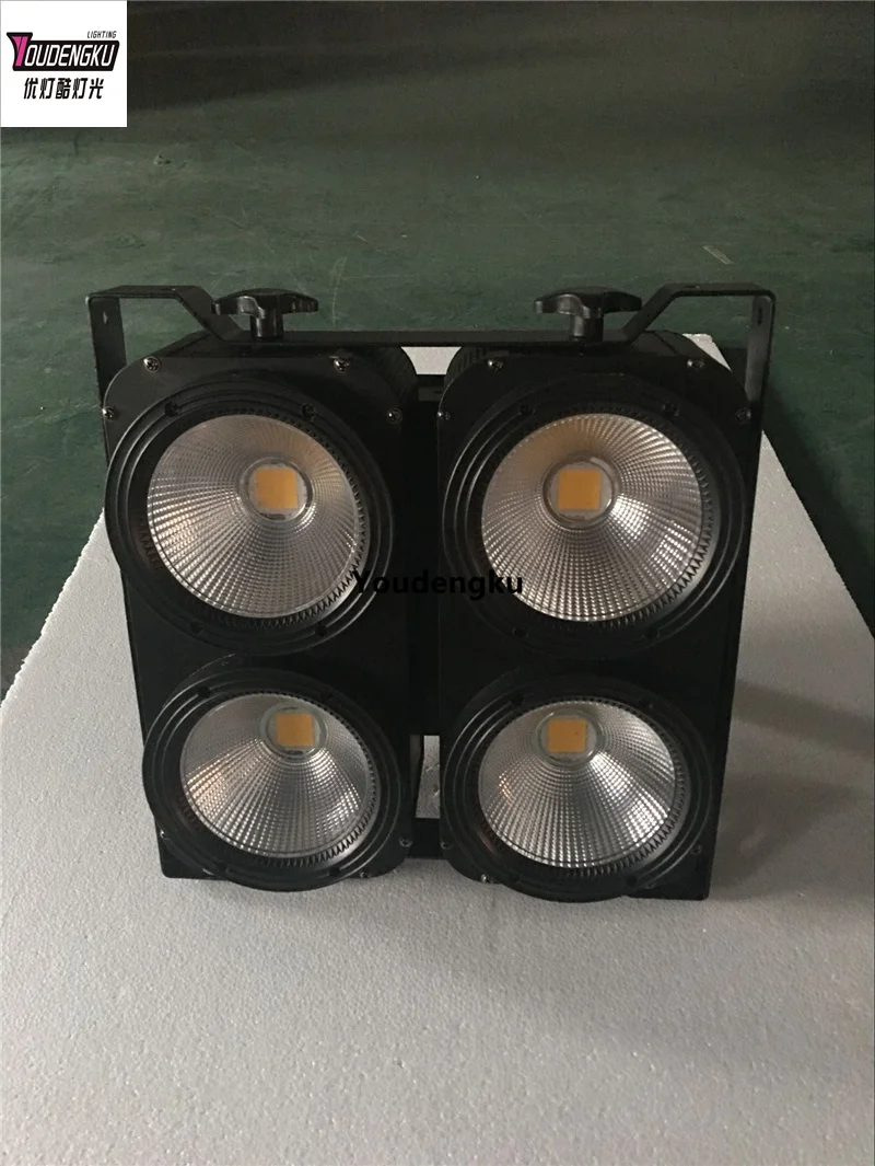

4pcs Professional 4x100W COB LED Surface Warm White& Cool White 2IN1 Color DMX Audience Stage COB Blinder Light