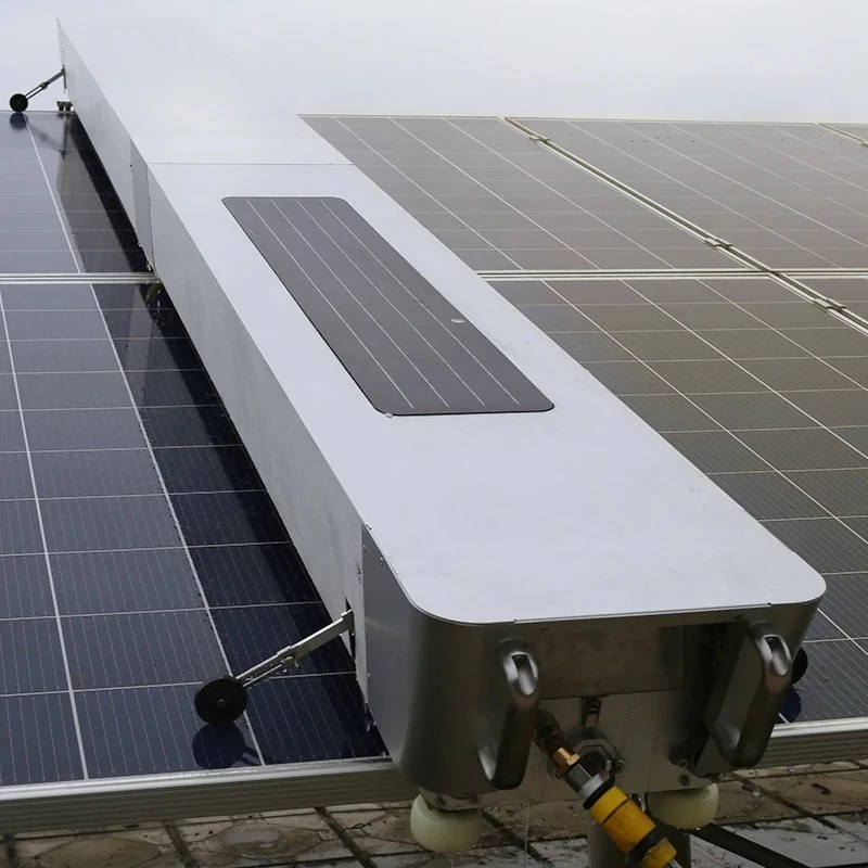 Length Fully Automatic Solar Panel Cleaning Robot Remote Control and Web High Efficiency PV Cleaner