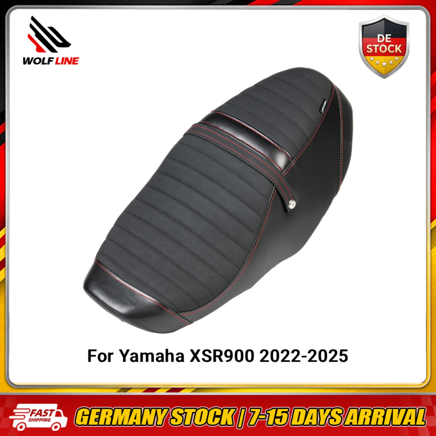 WOLFLINE 2-Up Rider Passenger Komplettes Sitzkissen für Yamaha XSR900 2022-2025 Vorne und Hinten Einteiliger Integrierter Sitz Großartiges Upgrade für Motorrad-Langstreckenfahrten und