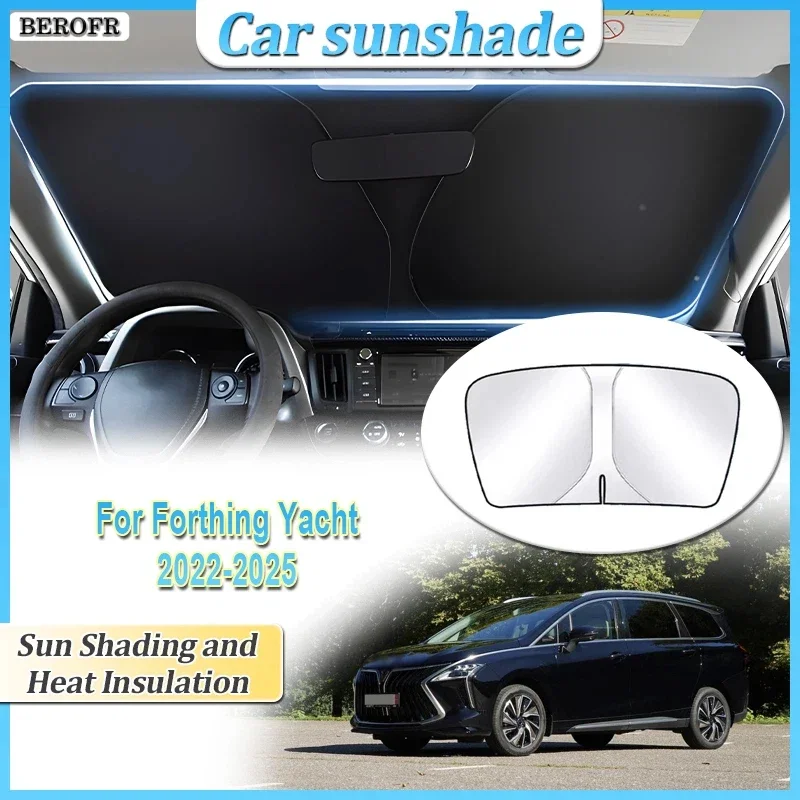 Anti-UV For Forthing Yacht 4 U-Tour Suba M4 2022~2025 Car Sun Protection Steel Ring Front Windshield Sunshade Auto Accessories