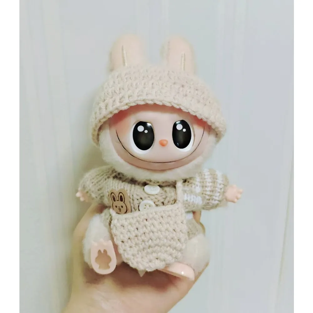 ل 15-17 سنتيمتر V1v2 V3 Labubu الملابس الزي Labubu يجلس حفلة الدب التسمية وشاح قبعة حقيبة دمى اكسسوارات لطيف الديكور #3