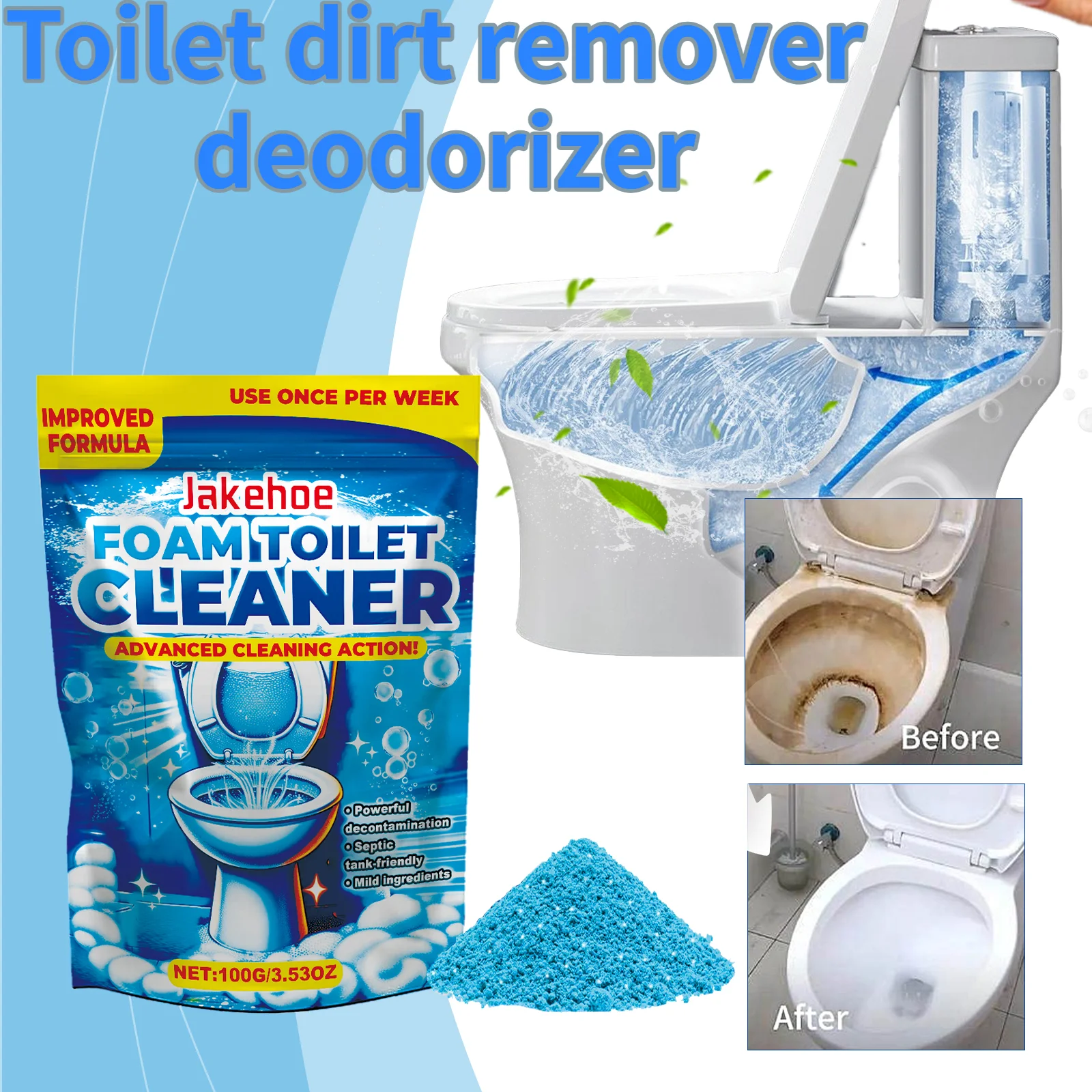 

Toilet Cleaning Agent, Toilet Dirt Removal Agent, Cleaning Agent, Deodorizing ＆ Household Essential Toilet Cleaner 100g