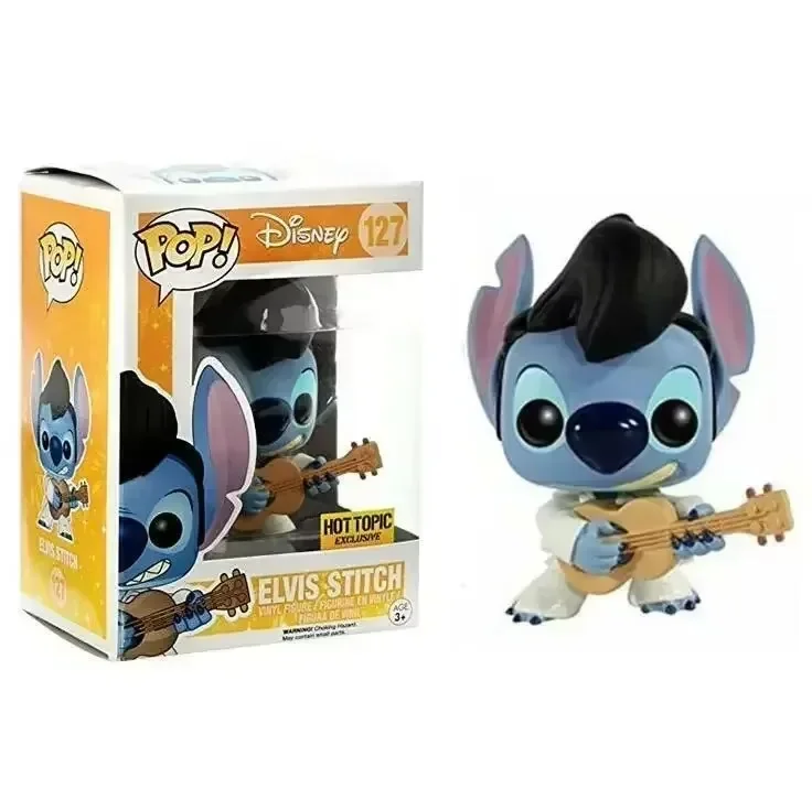 FUNKO Disney Pop Toy Elvis Stitch 127 #   Figuras de ação infantis brinquedos coleção carvinal presente brinquedos infantis coletar figura