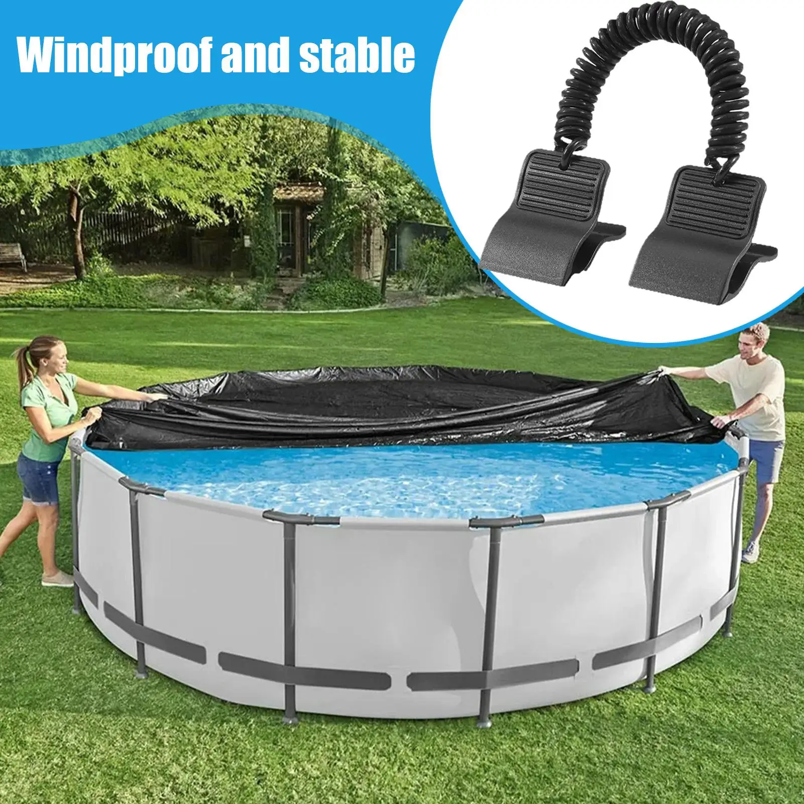 

Зажимы для бассейна, 6-компонентные зажимы для покрытия бассейна, комплект креплений для солнечного плавательного шланга, спа, зимний садовый лужайка