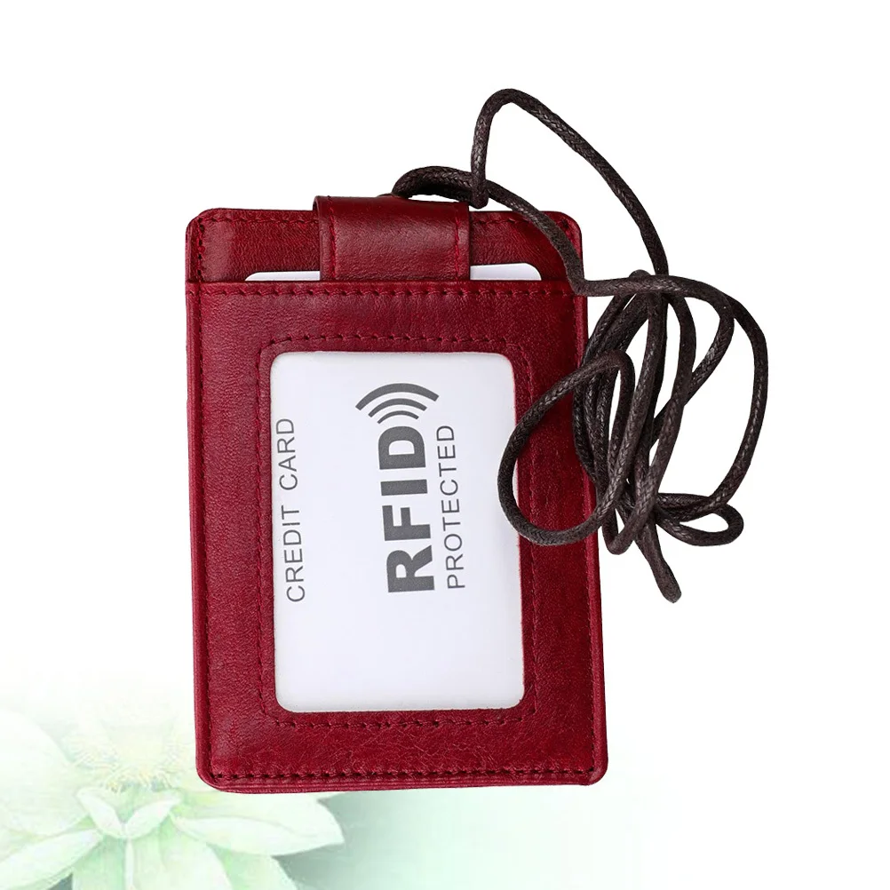 

Id Badge Holder Red Lightweight Waterproof For Travel School Office Hanging Neck Lanyard Rope Holder Name Tag Protector