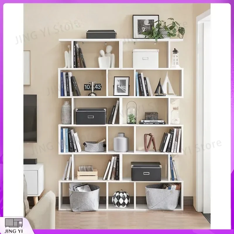 6-Tier Bookcase Shelf Storage Unit Divider for Living Room Bedroom Office Modern Style Home Study Desk Organizer