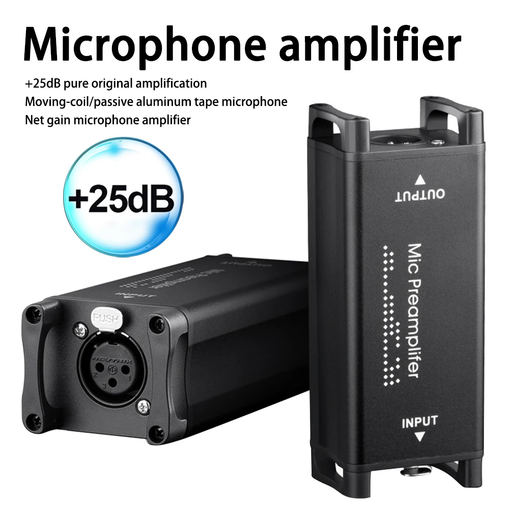 

Microphone Preamp Audio Booster Ultra-Clean Gain Dynamic Mic Preamplifier for Studio or Home Recording Livestream Broadcast