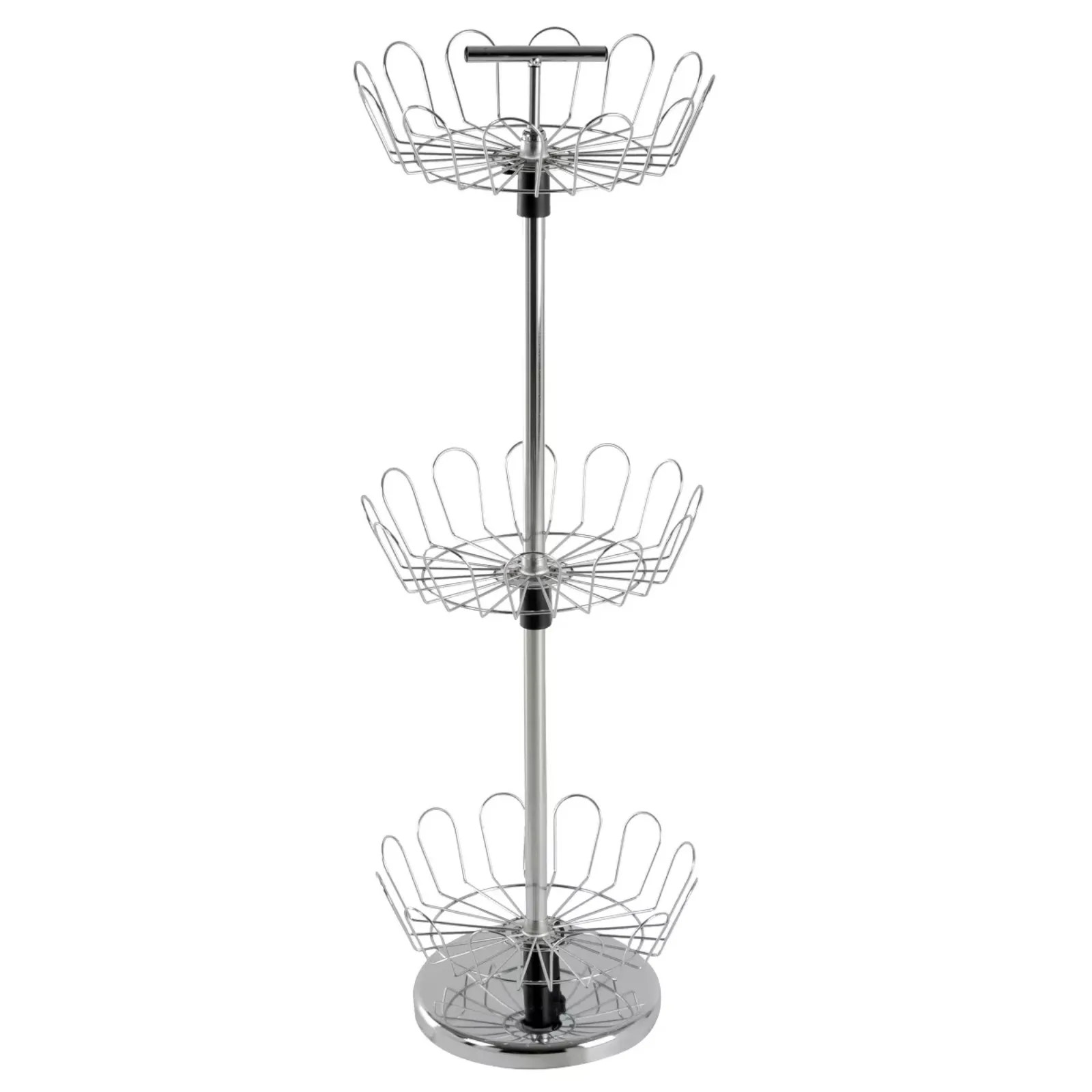 

US Home Revolving Shoe Tree Organizer Rack With Three Tiers Revolving Shoe Tree Orgainzer Rack with Chrome Finish