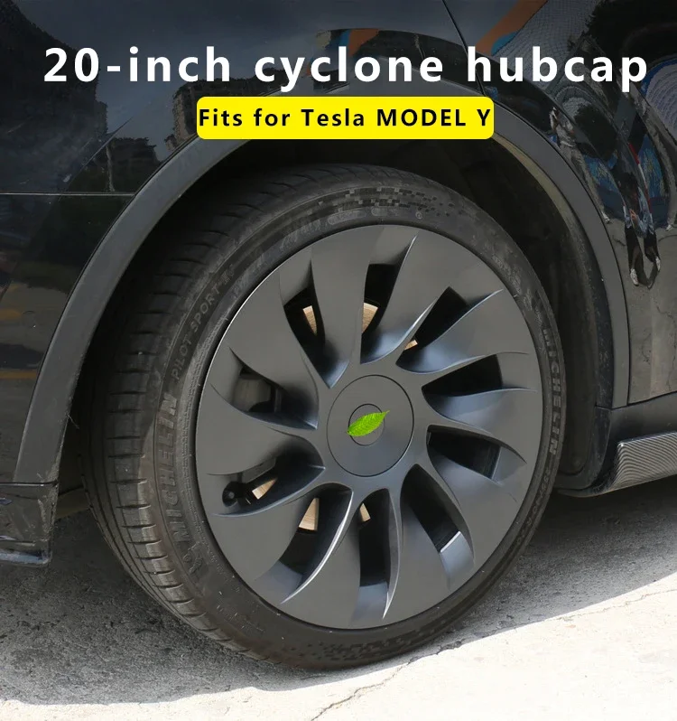 

New!4PCS 20 inches Wheel Cyclone Hub Cap Performance Replacement Hubcap Full Rim Cover ABS TY-1011 for 2019-2022 TESLA Model Y