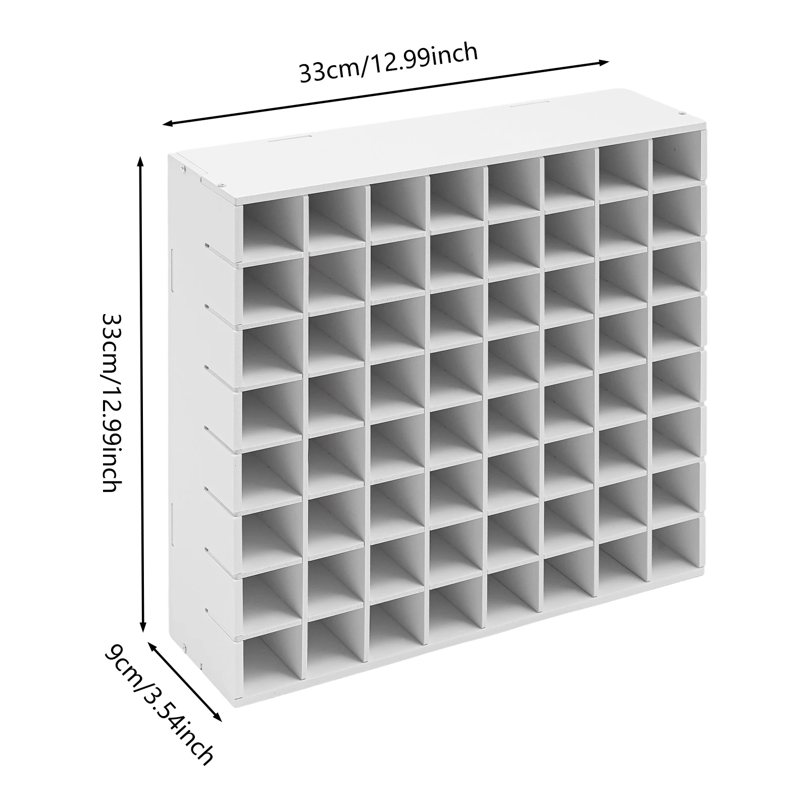 64 Grid Paint Organizer Storage Rack 2 Pack Wall-mounted Paint Bottle Holder 33LBS Load for Spray Cans/Markers/Art Tools