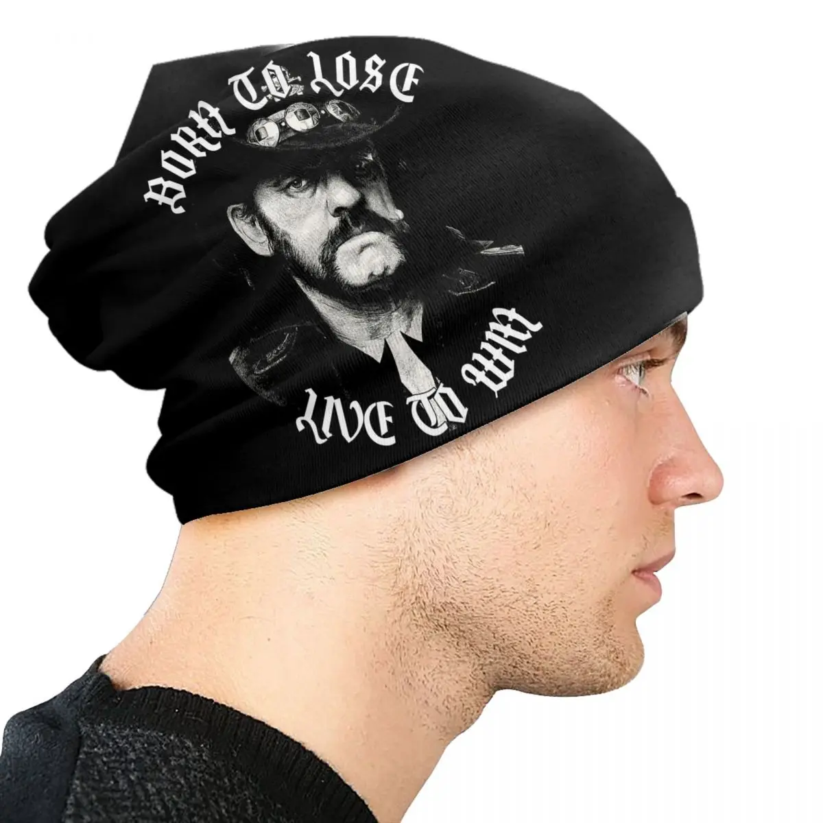 Custom Rock Singer Lemmys Retro Bonnet Hat Knit Hats Men Women Fashion Unisex King of Spades Warm Winter Beanies Cap