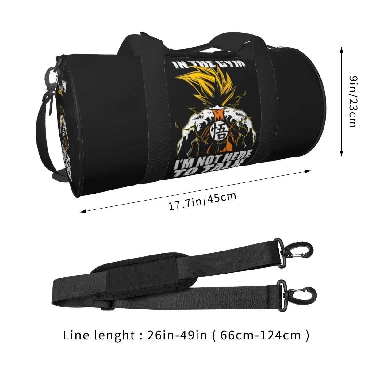 Anime Gym Motivational Sports Bags Cool Strang Training Gym Bag with Shoes Vintage Handbags Men Printed Waterproof Fitness Bag