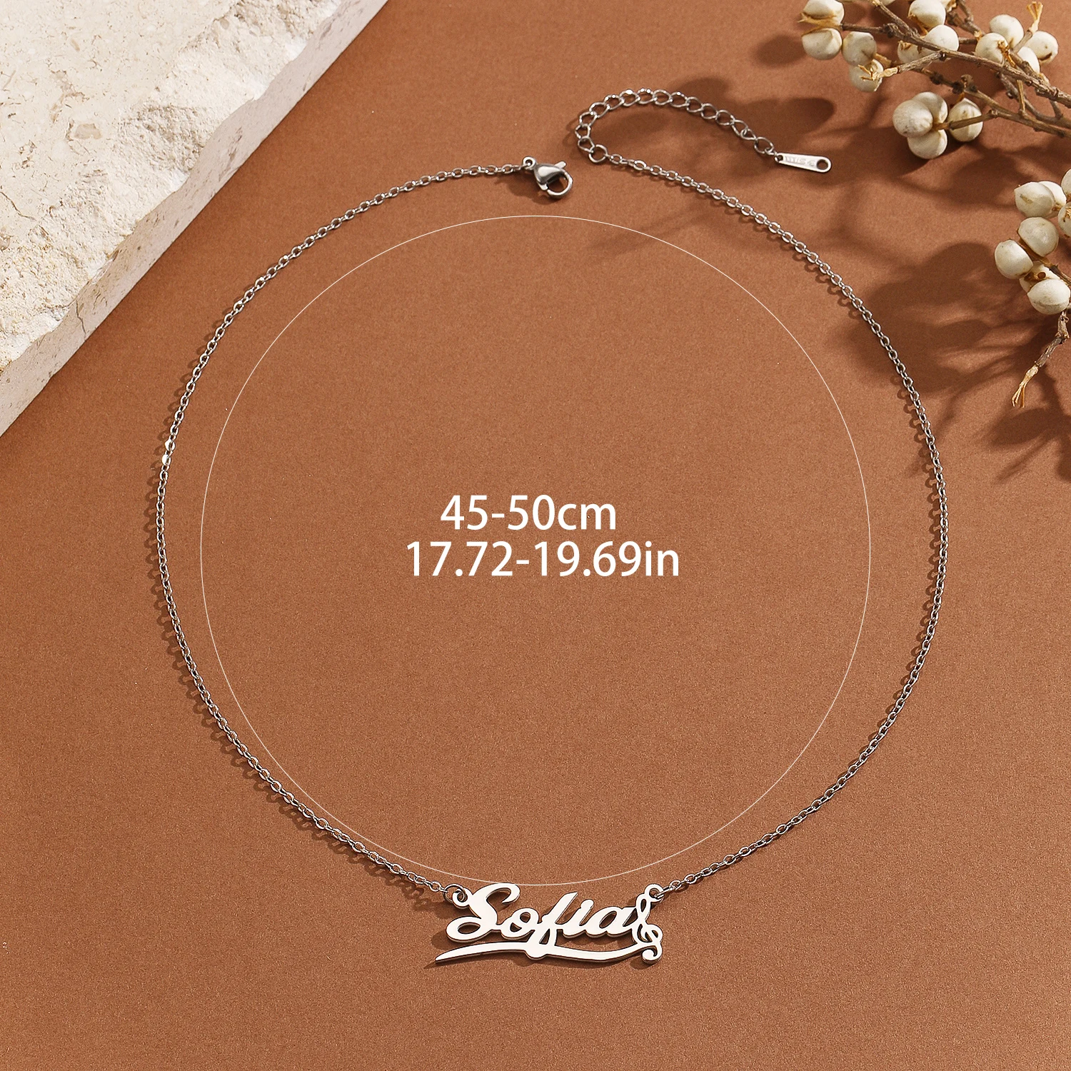 Stainless Steel Letter Pendant Necklace with Simple Design High-end Feel Collarbone Necklace Versatile Jewelry Pendant