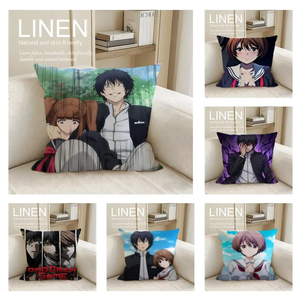 Juego de Fundas de Cojín Anime Tomodachi, 4 Piezas, 50x50 40x40, Transpirables y Lavables, para Sofá