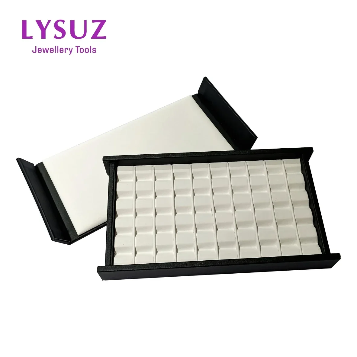 Leather PU Diamond Jewelry Box Loose Diamond Jewellery Packaging Tray Gem Storage Display V Groove Gemstone Box
