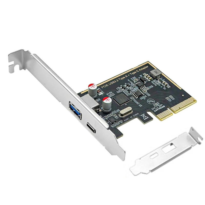 بطاقة توسيع PCIE لسطح المكتب مع منفذ USB C 3.1 و USB3.0 لدعم الجهاز المتعدد ASM1142 شريحة