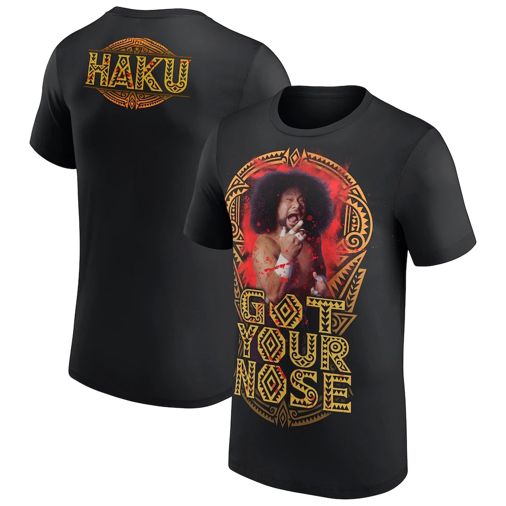 2026 New Men's Black Haku Got Your Nose T-Shirt 3D Printed Wrestling Sports Quick Dry Short Sleeve Casual Plus Size T-Shirts 5XL