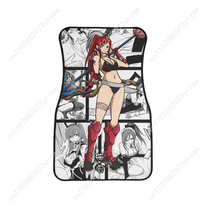 شخصيات أنيمي 4 قطعة الحصير سيارة عالمية جميع المواسم المألوف السيارات الداخلية ماصة عدم الانزلاق قابل للغسل الحصير سيارة #1