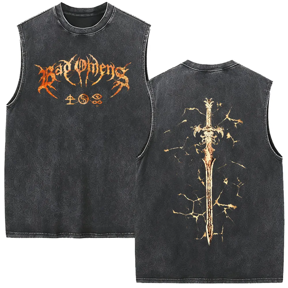 Rock Band Bad Omens Vintage Washed Tank Tops Men Women Casual Retro Cotton Sleeveless Vest T-shirt Male Gothic Oversized Tshirt