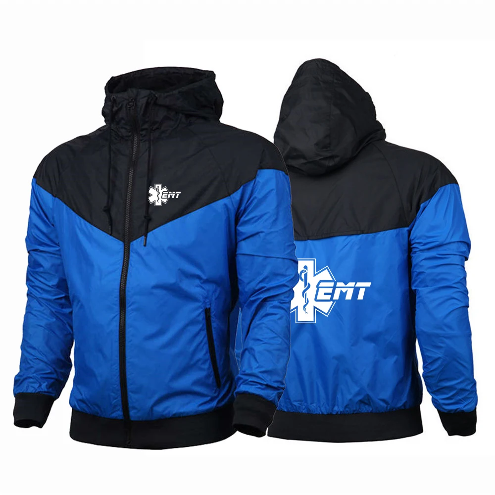 2023 New EMT Paramedic Emergency Medical Customize Zipper Jackets Print Sport Man Harajuku Windbreaker Hooded Five Color Hoodie