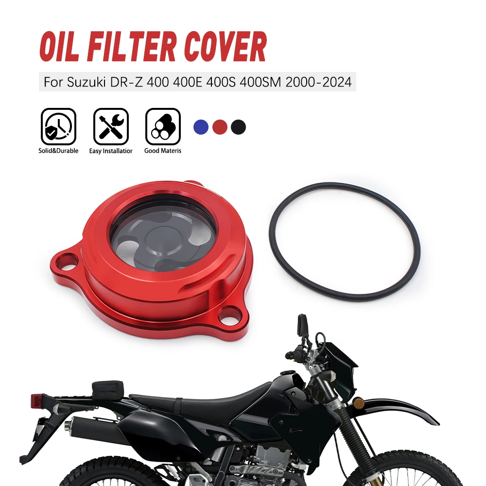 

Engine Oil Filter Clear Cover For SUZUKI DRZ400 400E 400S 400SM 2000-2024 Motorcycle Dirt Bike CNC Parts