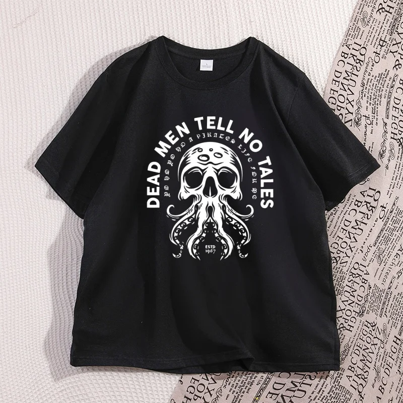 

Винтажная футболка с принтом осьминога, с коротким рукавом для мужчин и женщин, повседневная хлопковая футболка с круглым вырезом, уличная мужская одежда, футболки с графикой