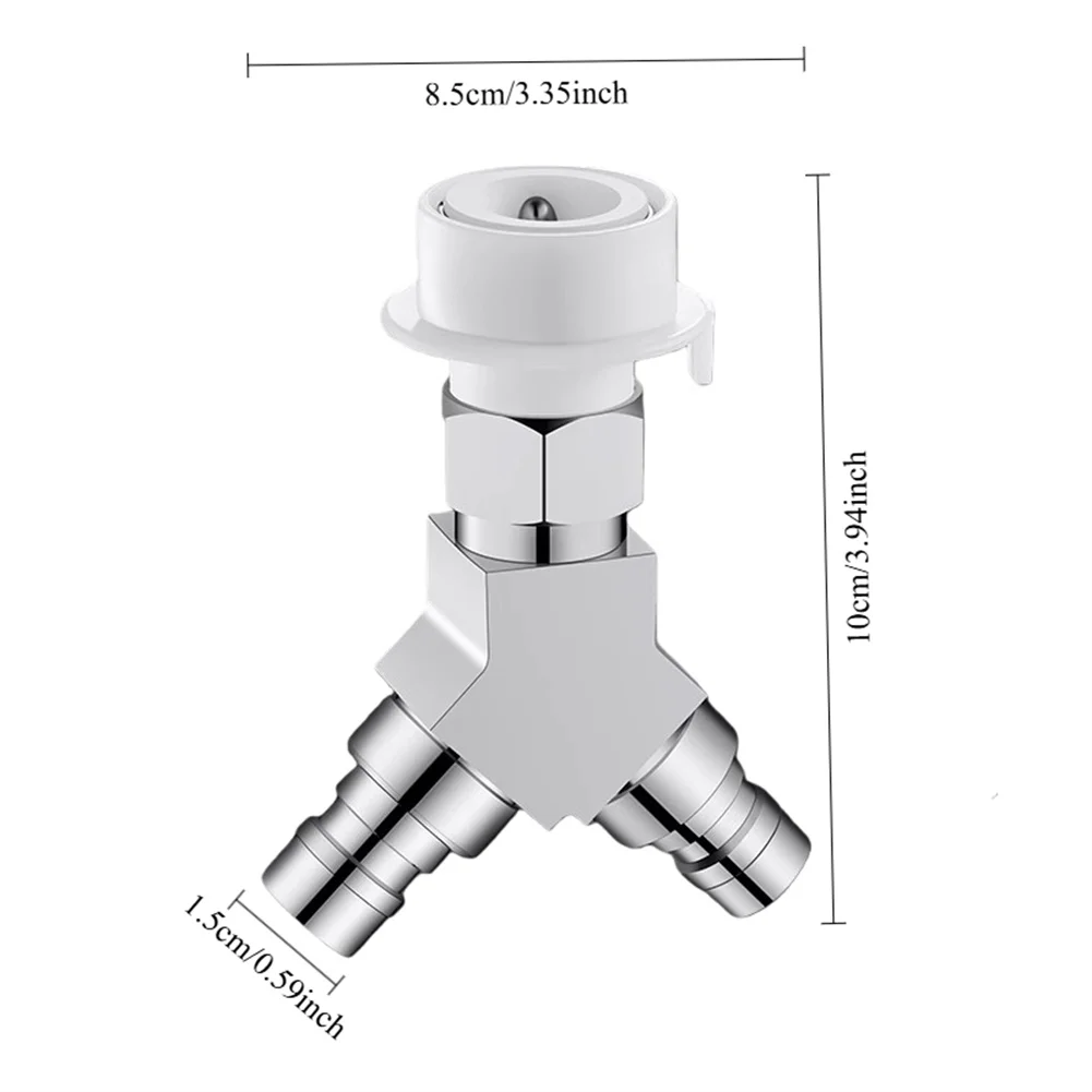 Washing Machine Water Inlet Three-way Quick Connect Connector G1/2 And G3/4 Interfaces Diverting Valve Dual Water Outlets