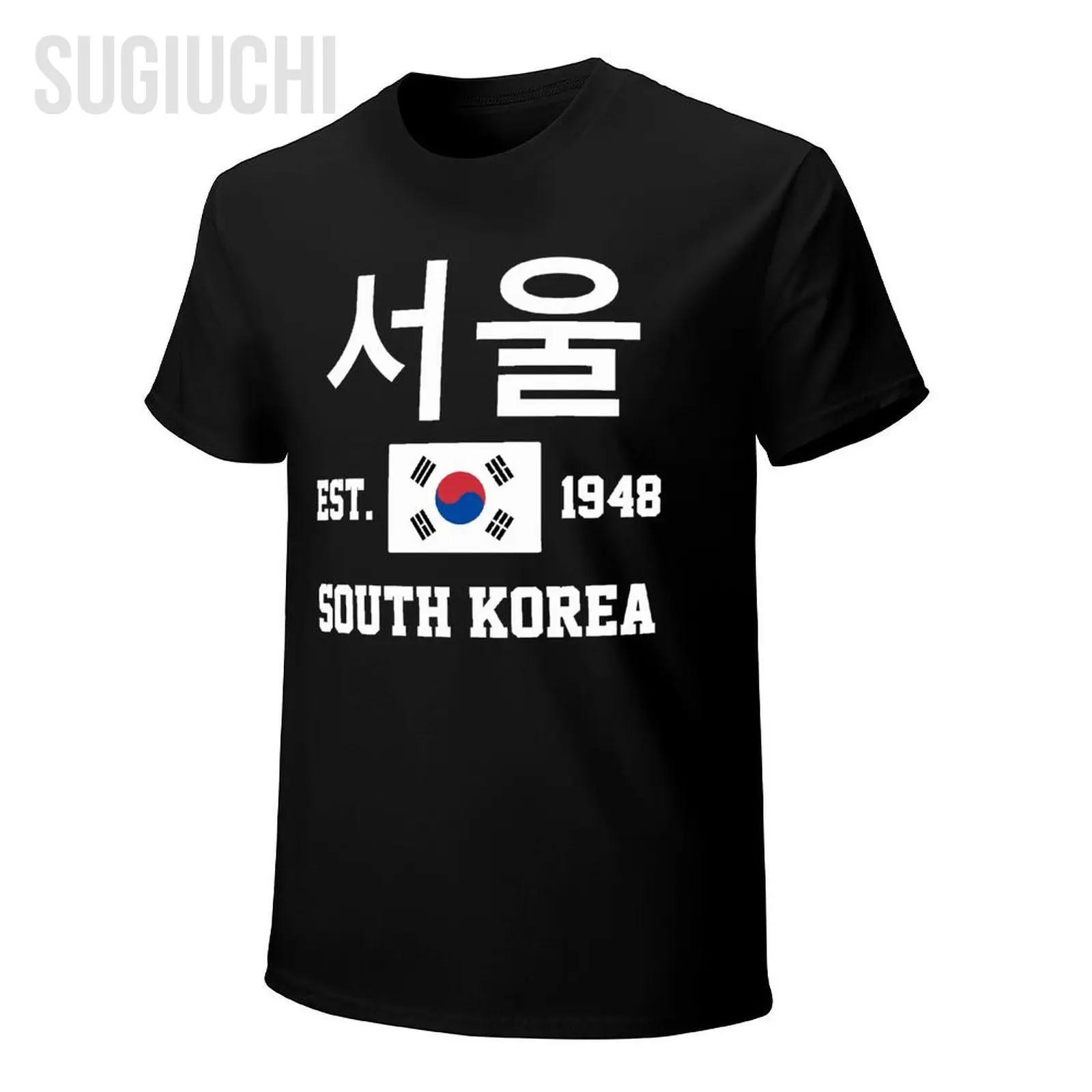 Flag of South Korea EST.1948 서울 Seoul Men Tshirt Tees T-Shirt O-neck T Shirts Women Boys Clothing 100% Cotton