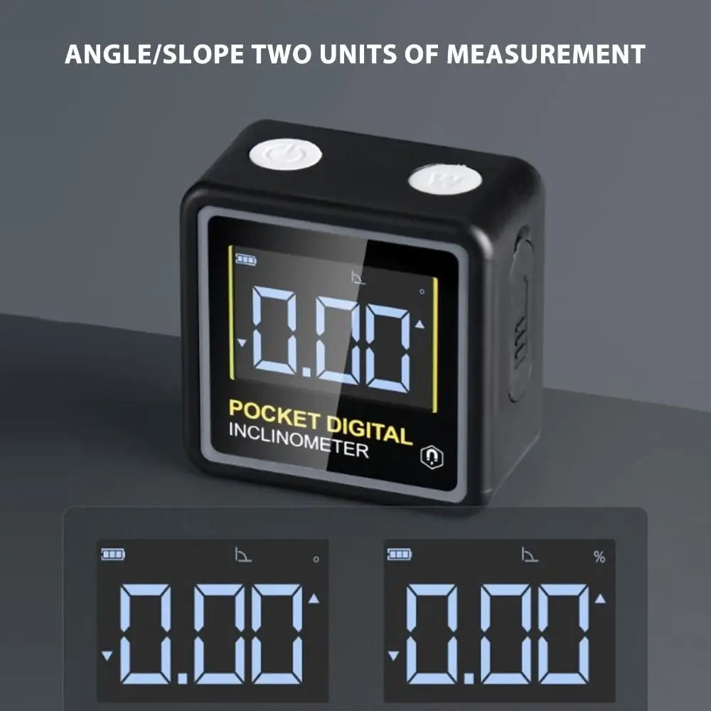 Waterproof Electronic Angle Protractor LCD Backlight High-precision Slope Meter Single-sided Magnetic Level Gauge Engineers