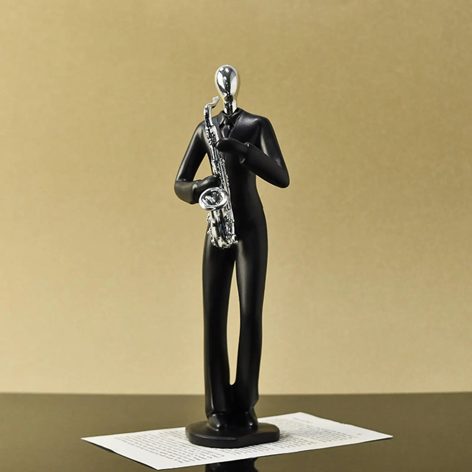 Saxophone Player Musician Figurine Resin Collectible Decorative Sculpture Music Gift for Bar Hotel Bookcase Office Cabinet