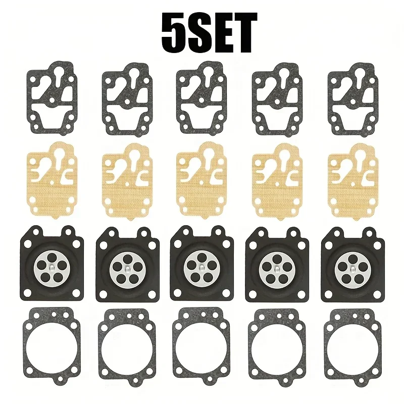 5 Sets of Brush Cutter Carburator Repair Walbro Carburetor Gaskets Four-Piece Set Diaphragms for Carburador 36f 40-5 139f GX35