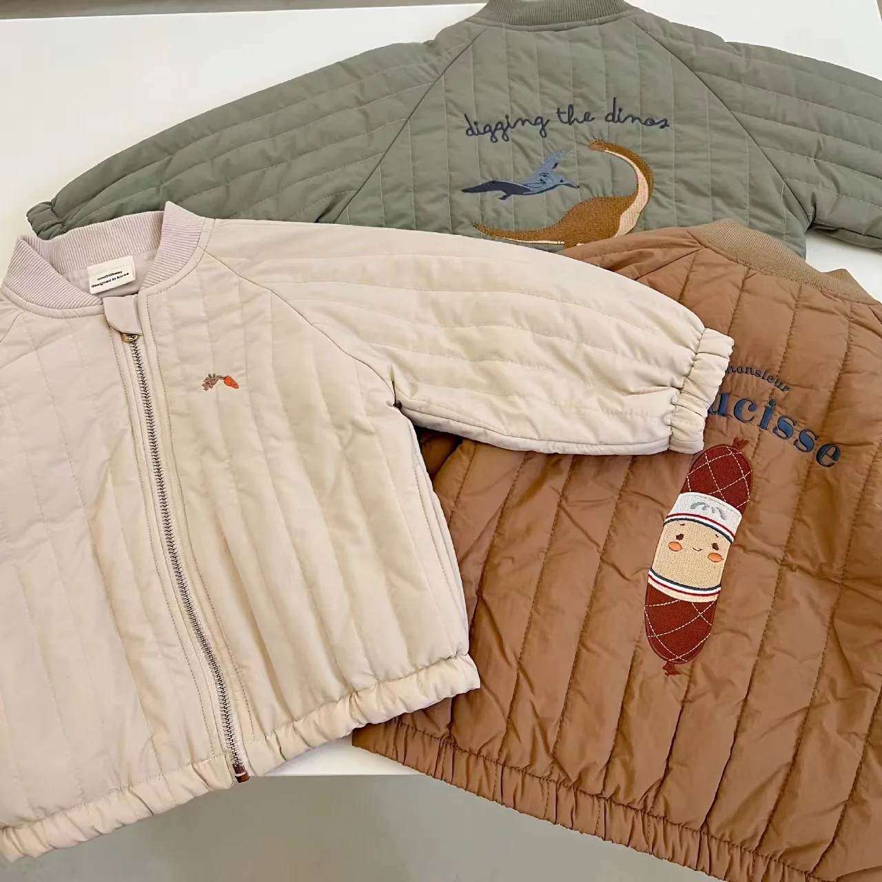 2025 Winter New Baby Thick Warm Coat Children Cotton Padded Jacket Infant Girl Cartoon Baseball Uniform Kids Boys Quilted Jacket