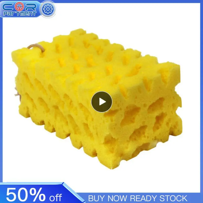 

Car Wash Sponge Extra Large Cleaning Honeycomb Coral Car Yellow Thick Sponge Block Car Supplies Auto Wash Tools Absorbent Sale