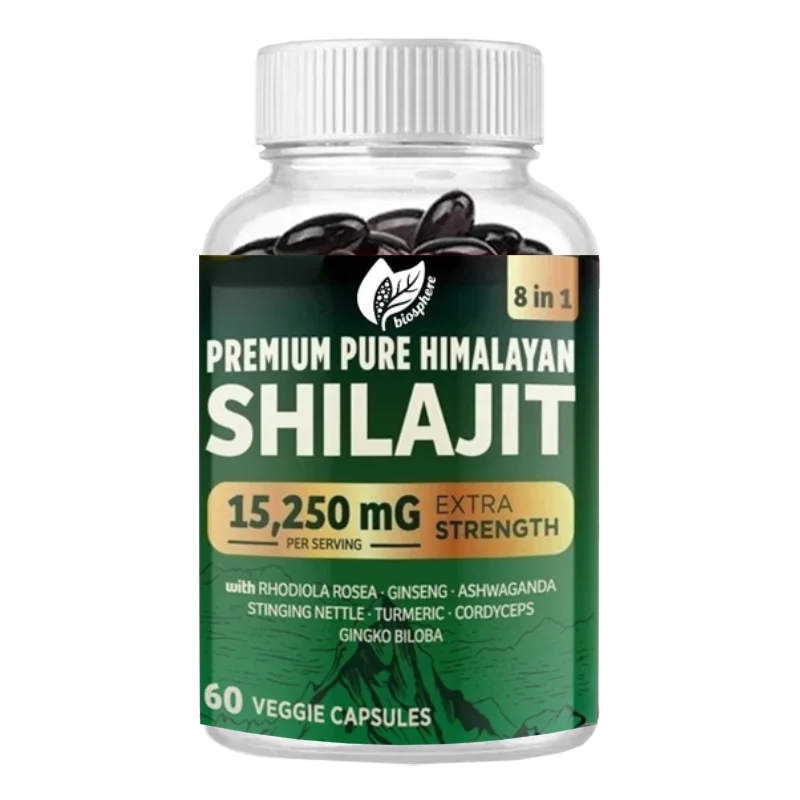 

Shilajit Capsules 15250 Mg, South African Drunken Eggplant, Cordyceps Mushrooms, Turmeric, Ginseng, Ginkgo Leaves, Nettle