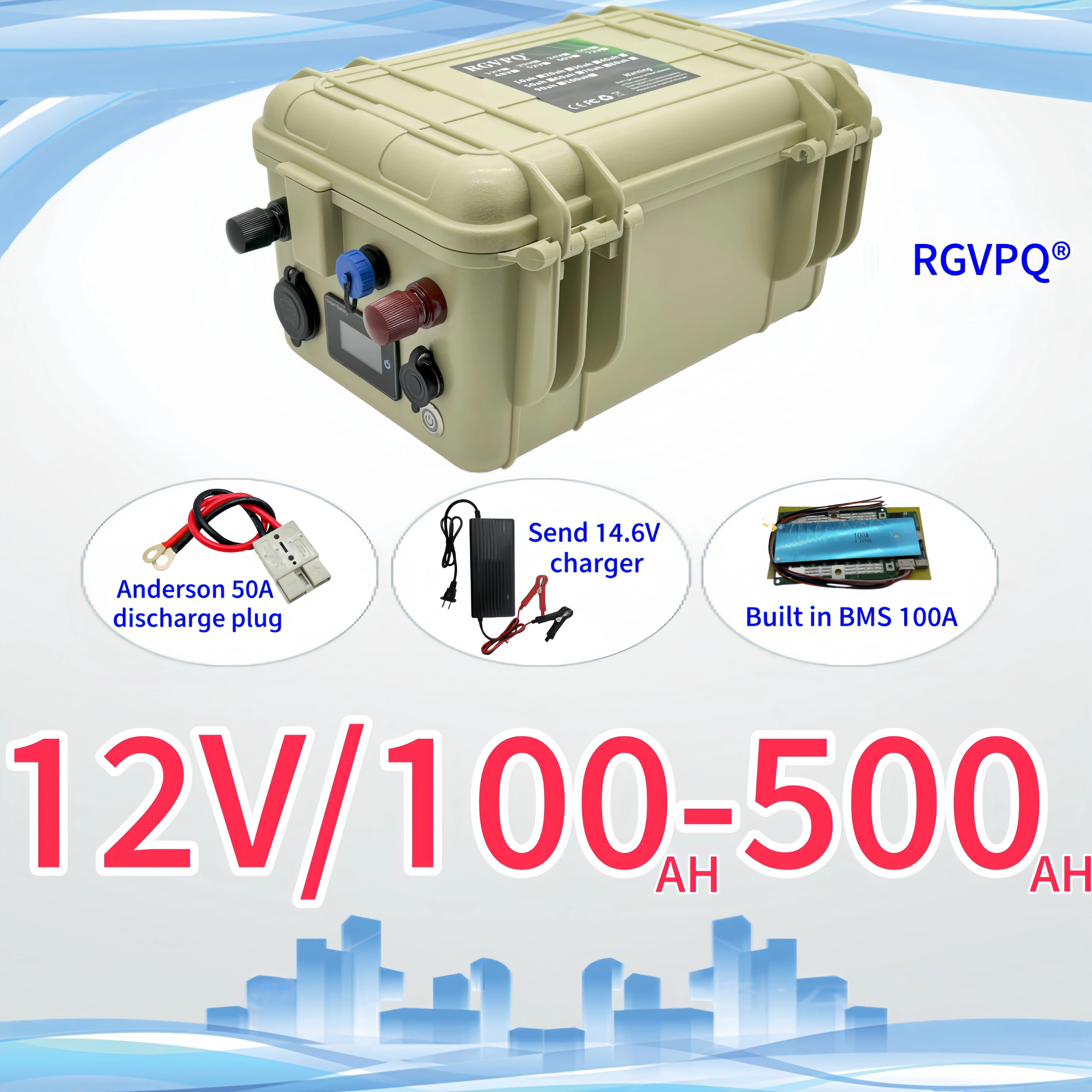 

Air transportation, in stock, 12VLIFEPO4 lithium iron phosphate battery 200AH-500AH, built-in 100AHBMS, using solar energy