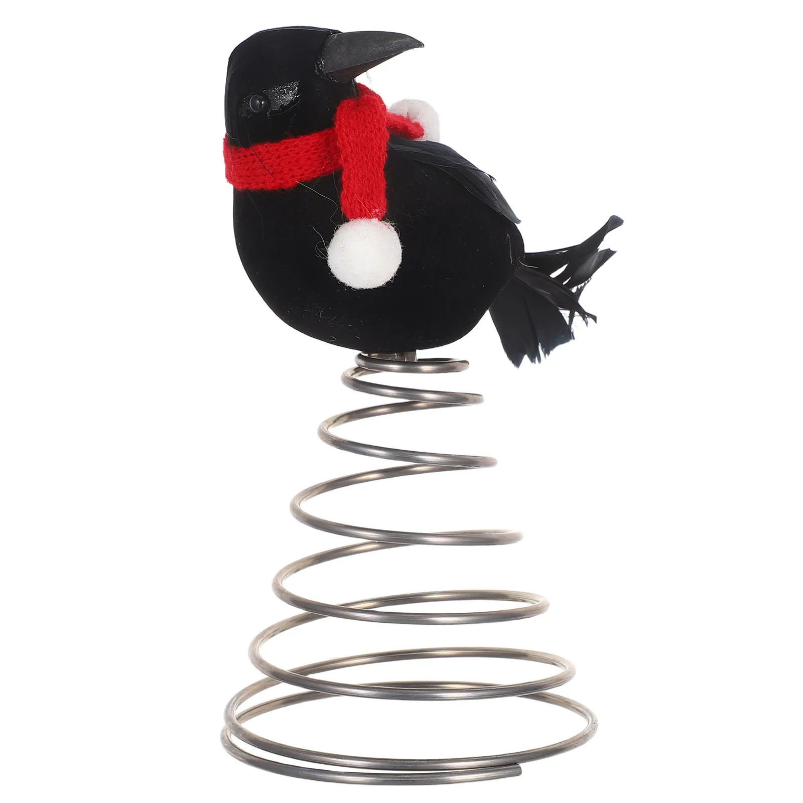 

Christmas Tree Crow Topper Red Scarf Metal Bird Festive Tree Ornaments Holiday Decorations Meticulously Designed
