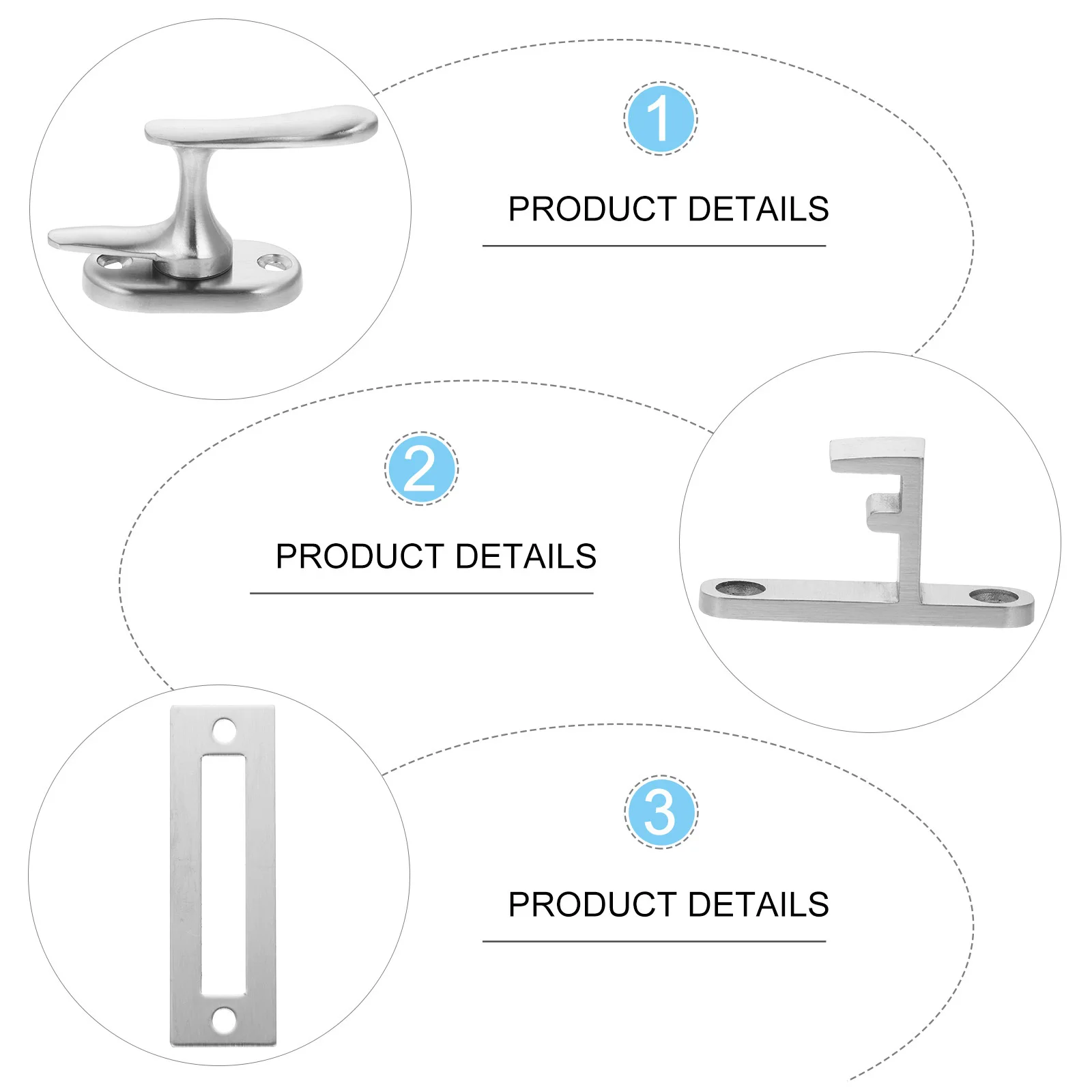 

1pc Slide Bolt Door Latch Lock Set Stainless Steel Heavy Duty Security Gate Lock For Sliding Door Window Easy Install Durable