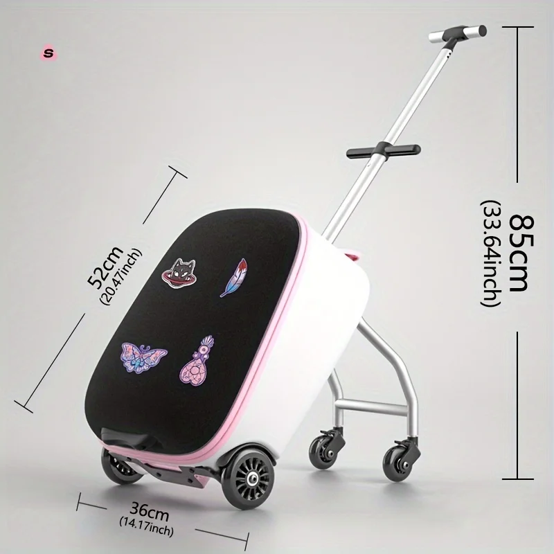 Kids Ride-on Luggage with Spinner Wheels Suitcase Toddler Ride-On Suitcase Carry On Trolley Luggage for Travel Premium-quality