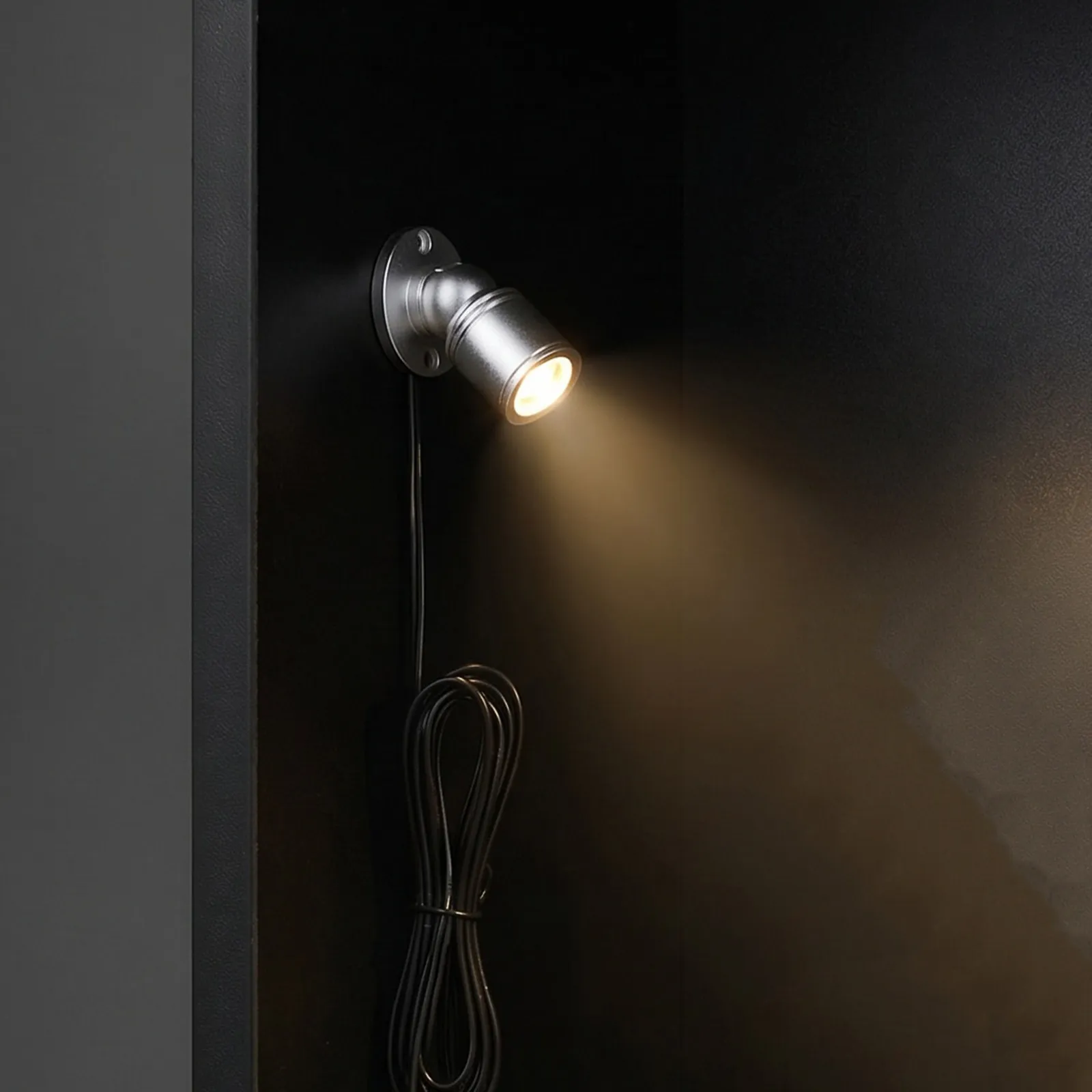 LED Mini Indoor Spotlight USB Warm White 3000K Dual Adjustable Head Jewelry Display Showcase Cabinet Accent Light