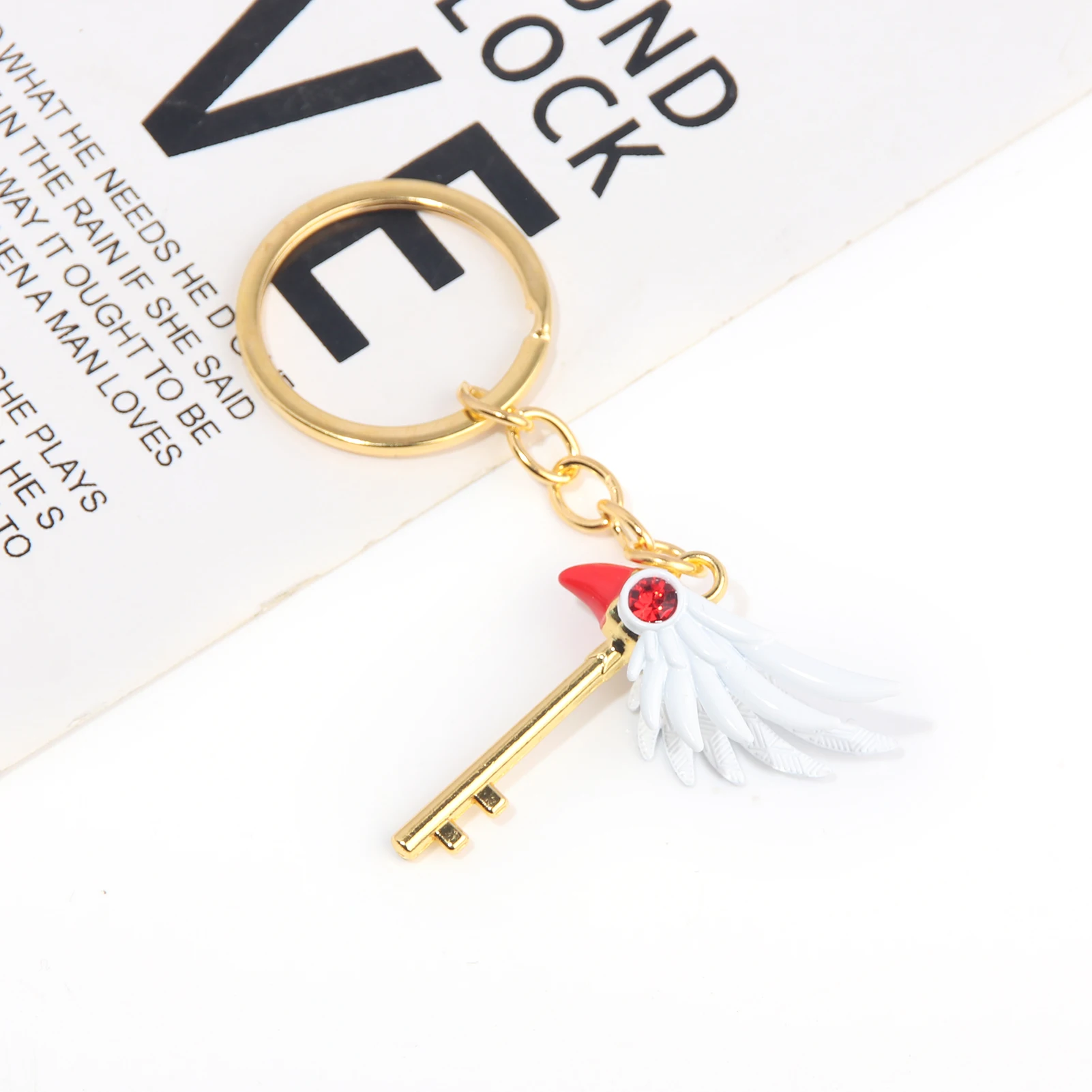 Cartoon Anime Card Captor Clown Card Keychain Cosplay KINOMOTO SAKURA Key Chain For Women Men Cosplay Props Jewelry