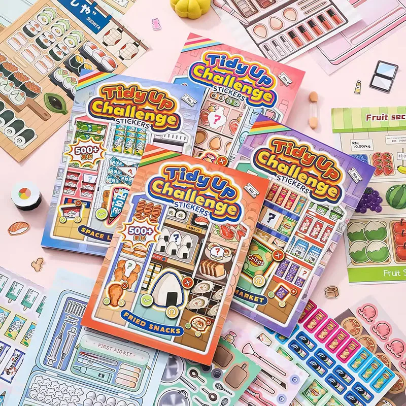 3D Space Urban Planning Stickers Book Kawaii Stress Relief Arrangement DIY Scene Stickers Magazine Cutting Board Party Gifts