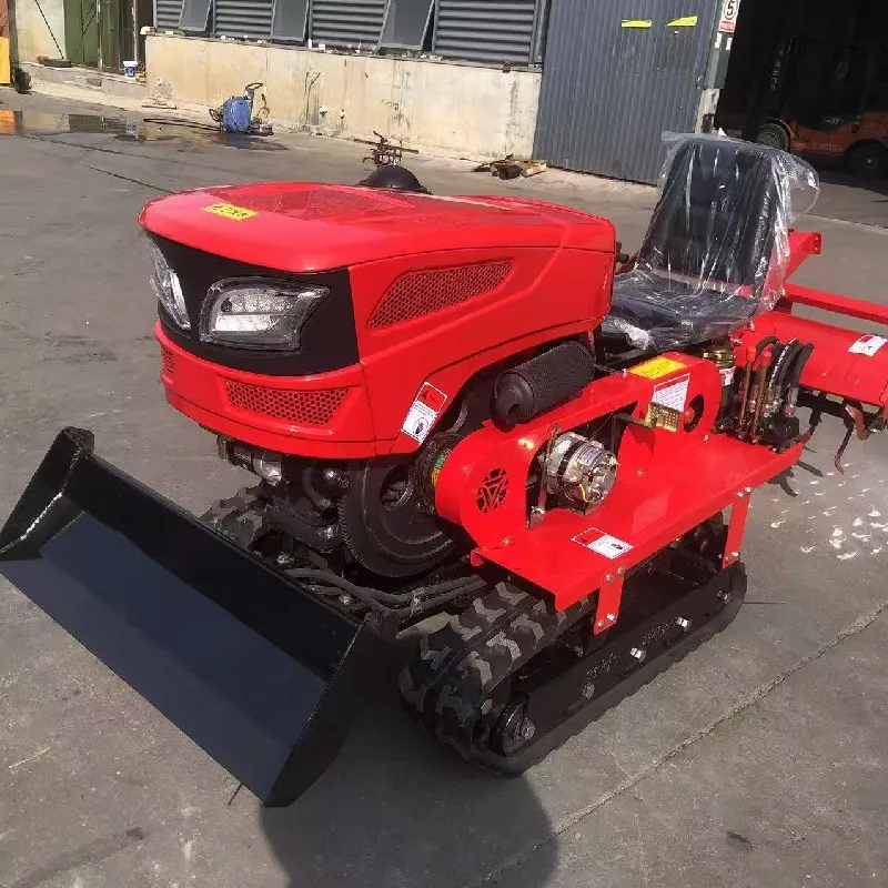 25HP Rotary Cultivator Multifunctional Tracked Automatic Rotary Tiller Crawler Tractor