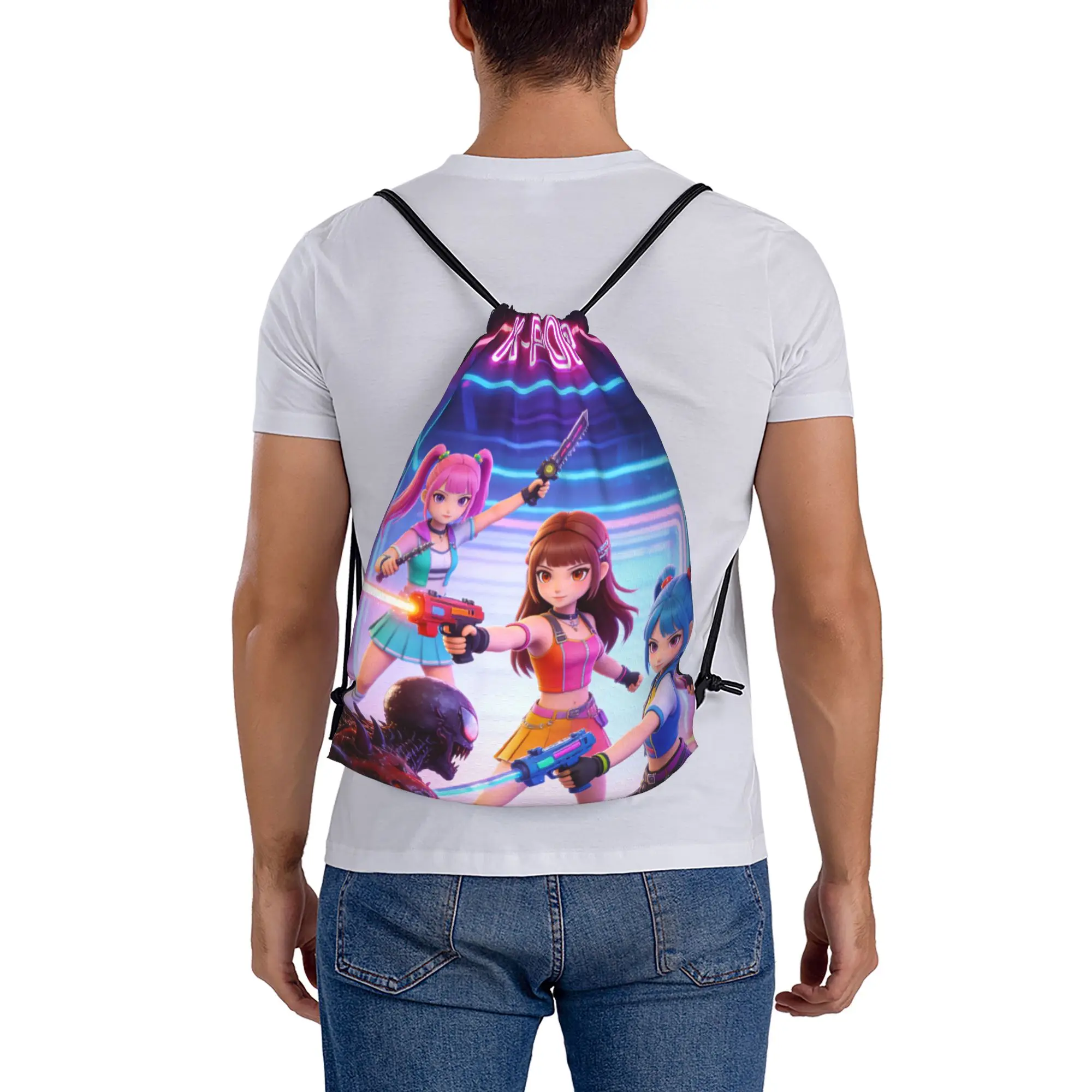 K POP 49  Drawstring Bags Shopping Unisex Storage Organize Bundle Pocket Rope Bag