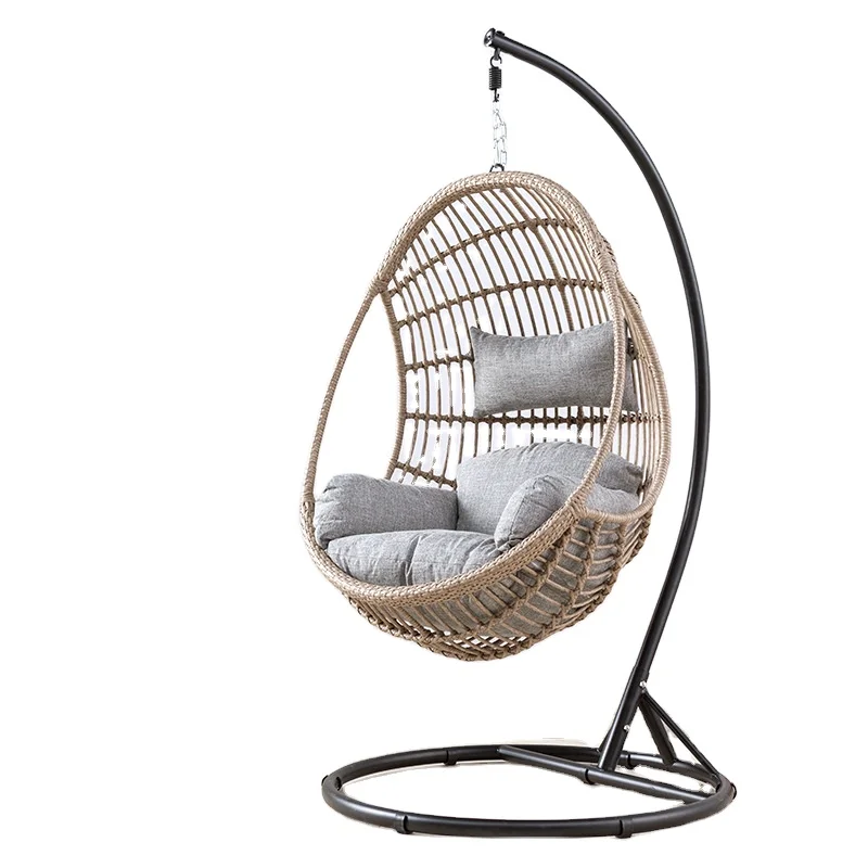 

Outdoor Hanging Chair Home Lazy Rocking Chair Single Cradle Indoor Celebrity Rattan Chair Homestay Bird's Nest Balcony Hanging B