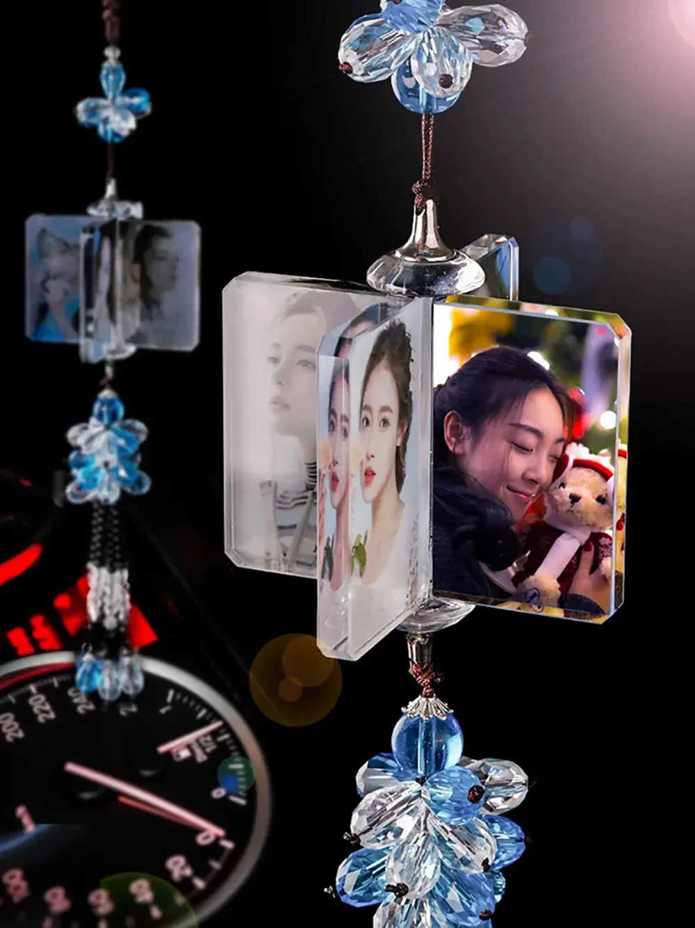 

Customized Photo Car Crystal Pendant, High-end Gift with Gift Box for Parents, Lovers and Friends