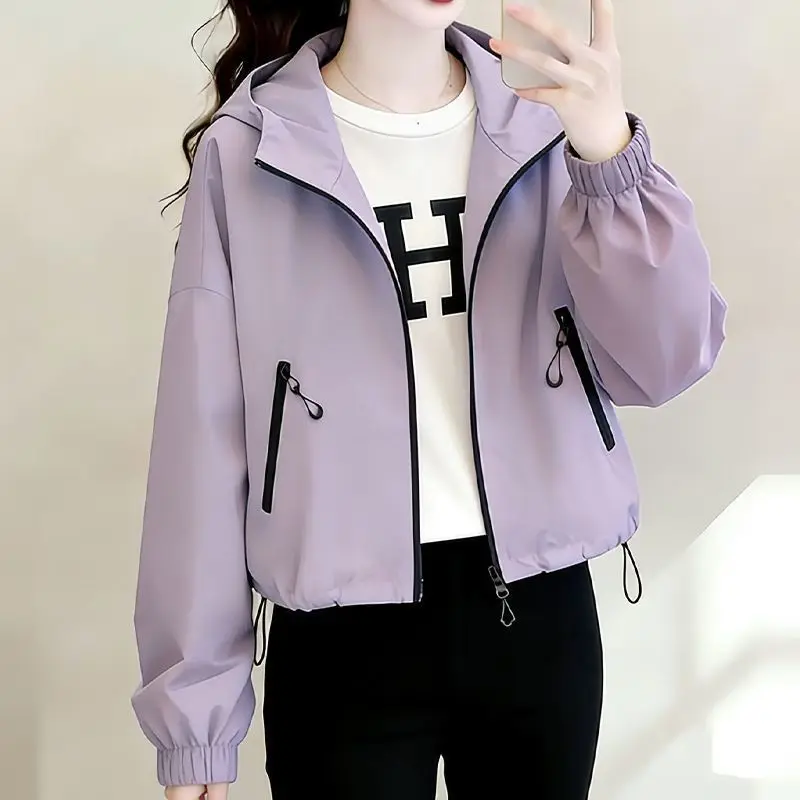 Women's 2026 Spring/Aurtumn Casual Oversized Hooded Lightweight Jacket - Trendy Fashion Multi-Season Loose Fit Sweater Jacket