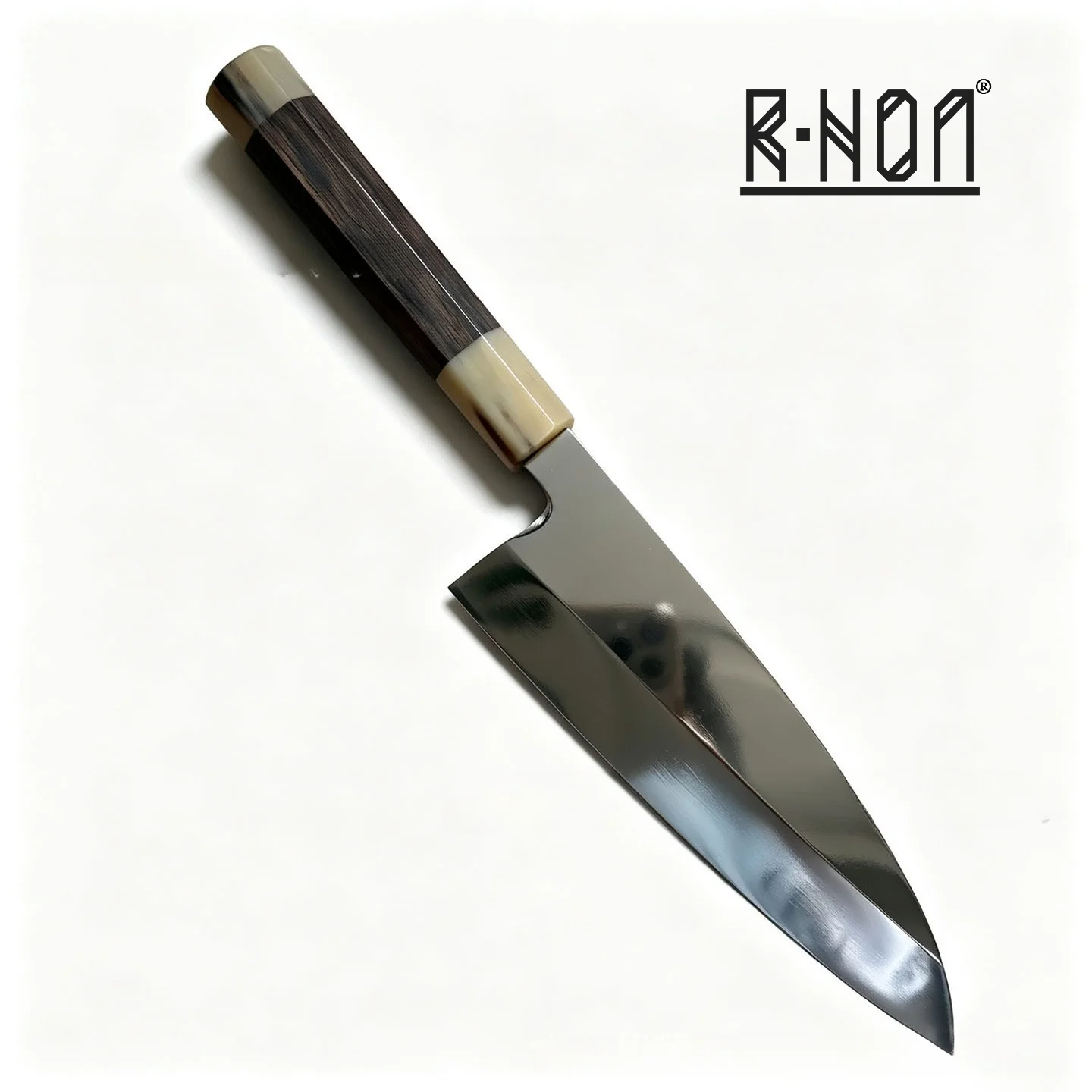 RHON 7/8.5inch Deba Knife S/S9Cr18 Blade Japanese Kitchen Fish Head Cutting Sashimi Sushi Slicing Knives with Ebony Wood Handle